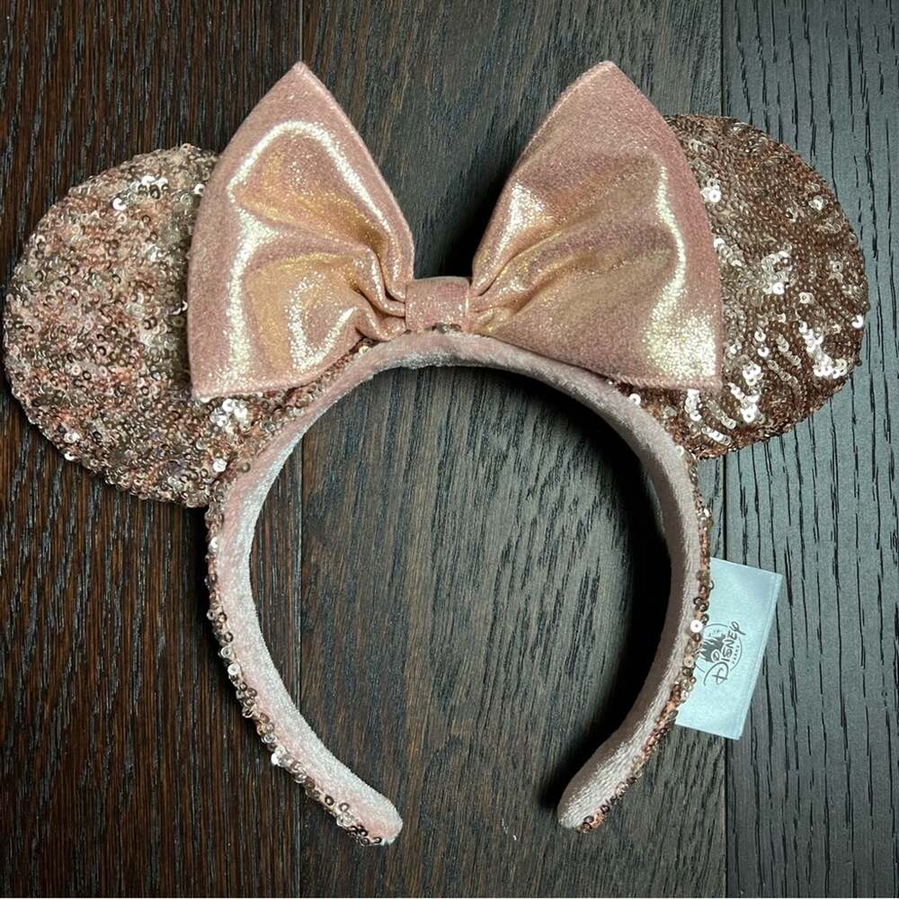 Rare Disney Parks Briar Rose Gold Minnie Mouse Ears